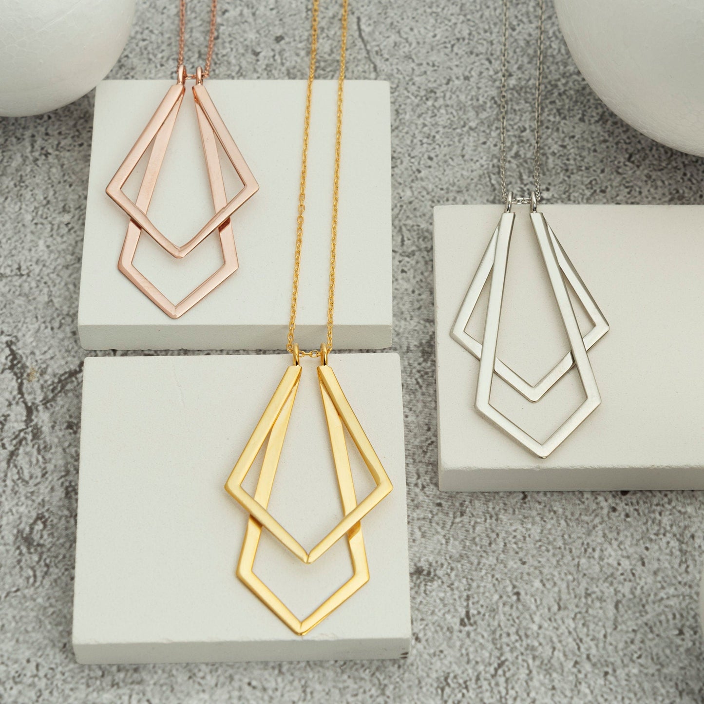 Ring Holder Necklace Geometric