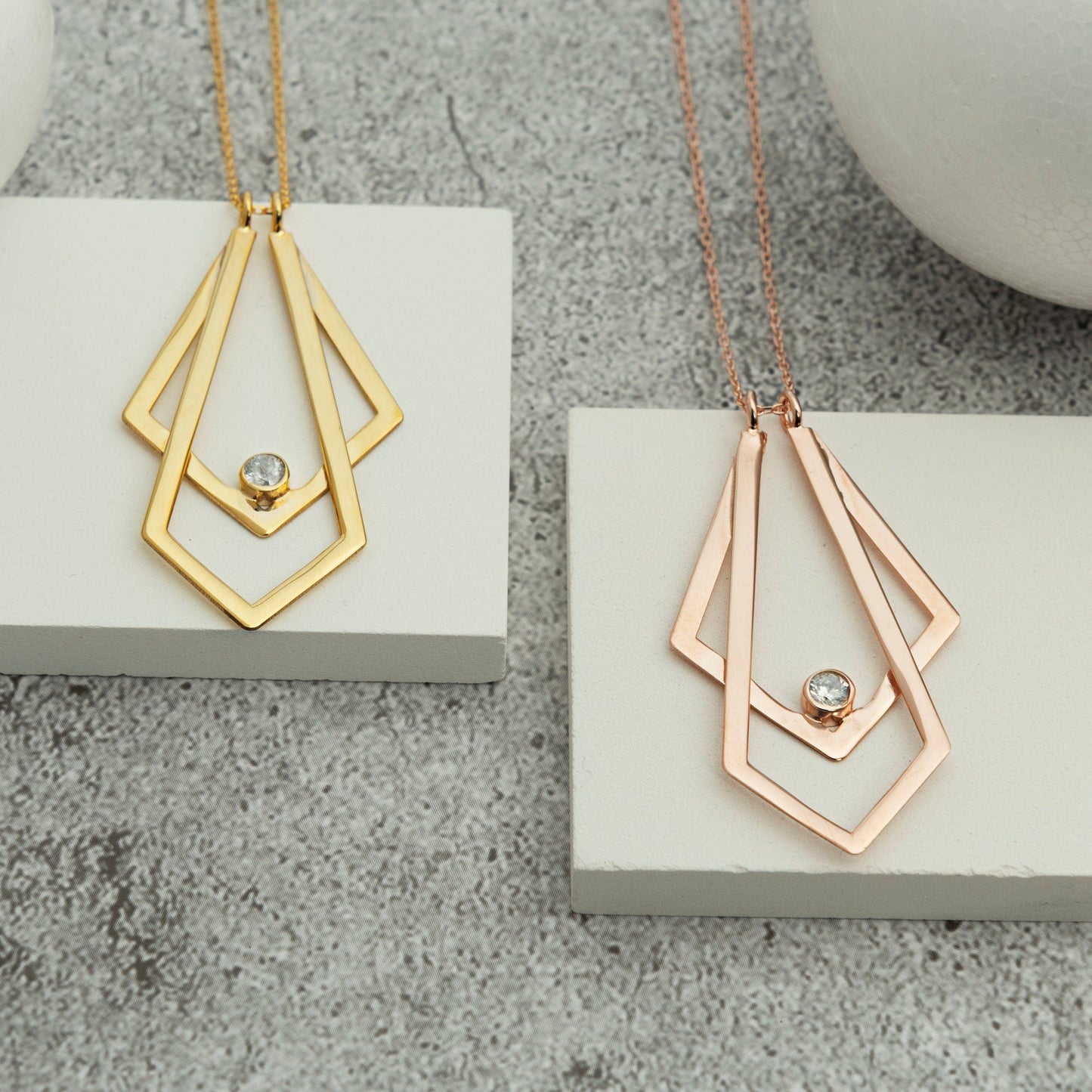 Ring Holder Necklace Geometric